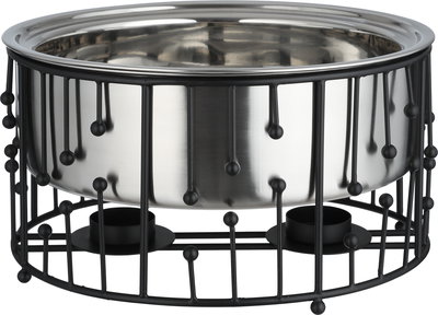 Al Saif Gallery Stainless Steel Food Warmer, 2 Liter, Double Bowl, Round, Black-Silver Base product image 2