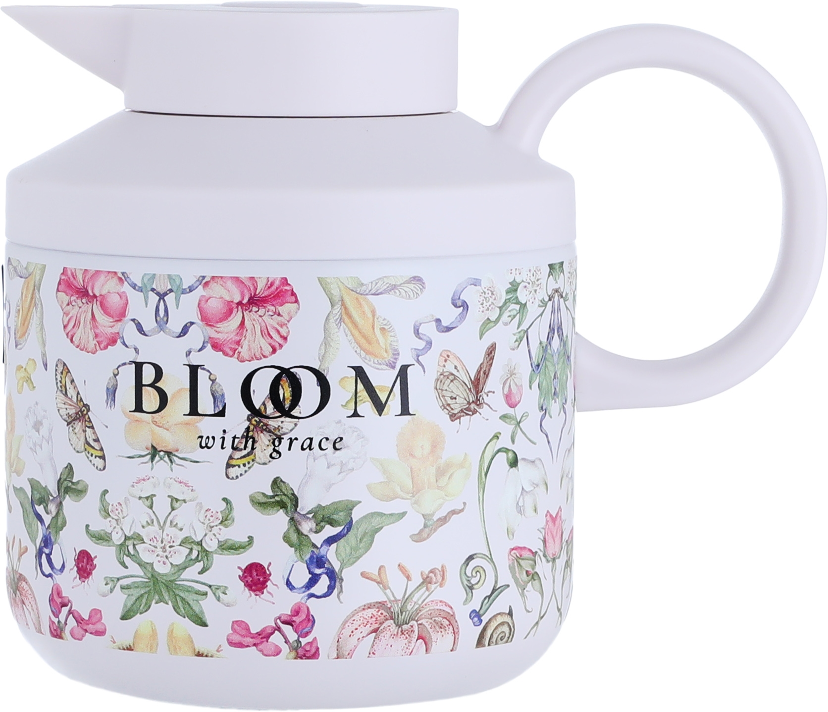 Hala Timeless Thermos, 0.6L, Steel Inner Carrier, Steel Outer Body, Pressure, Rose Pattern - Light Pink product image