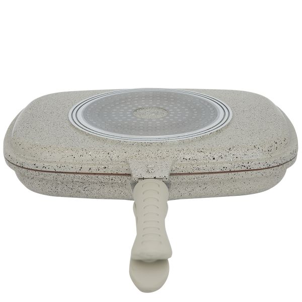 طاوة جرانيت روكي، بوجهين، 36 سم - بيج product image 3