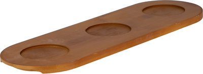 طقم زبادي بغطاء بورسلان ون مور، 35.5x12x1 سم، صينية خشب، 4 قطع، قاعدة - أبيض خشبي product image 3