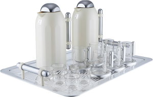 Al Saif Gallery Terhab Thermos Set, 21 Pieces, Cups with Saucers, Coffee Cups, Saucers, Silver Handle - Silver Beige product image 2