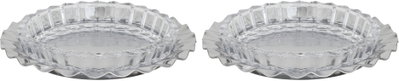 طقم صحون تقديم زجاج السيف غاليري، 13/10 سم، 4 قطع، قاعدة أستيل - فضي شفاف product image 1