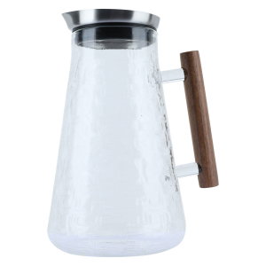 JackAl Saif Gallery Glass Bottle, 1500 ml, with wooden handle, with lid - transparent product image