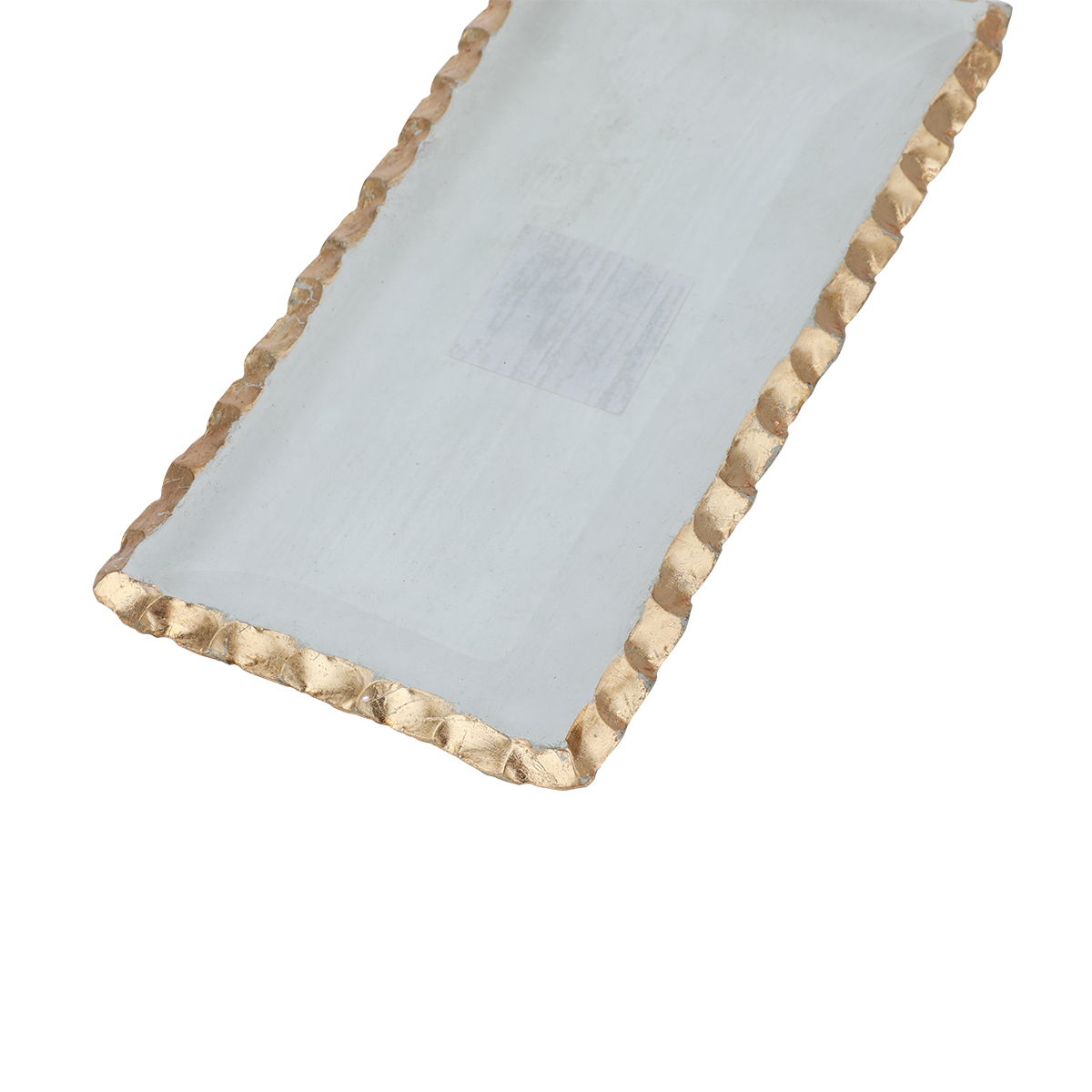 Al Saif Gallery glass sweet dish, 22x10x2.5 cm, rectangular, with gold rim, small - clear product image 2