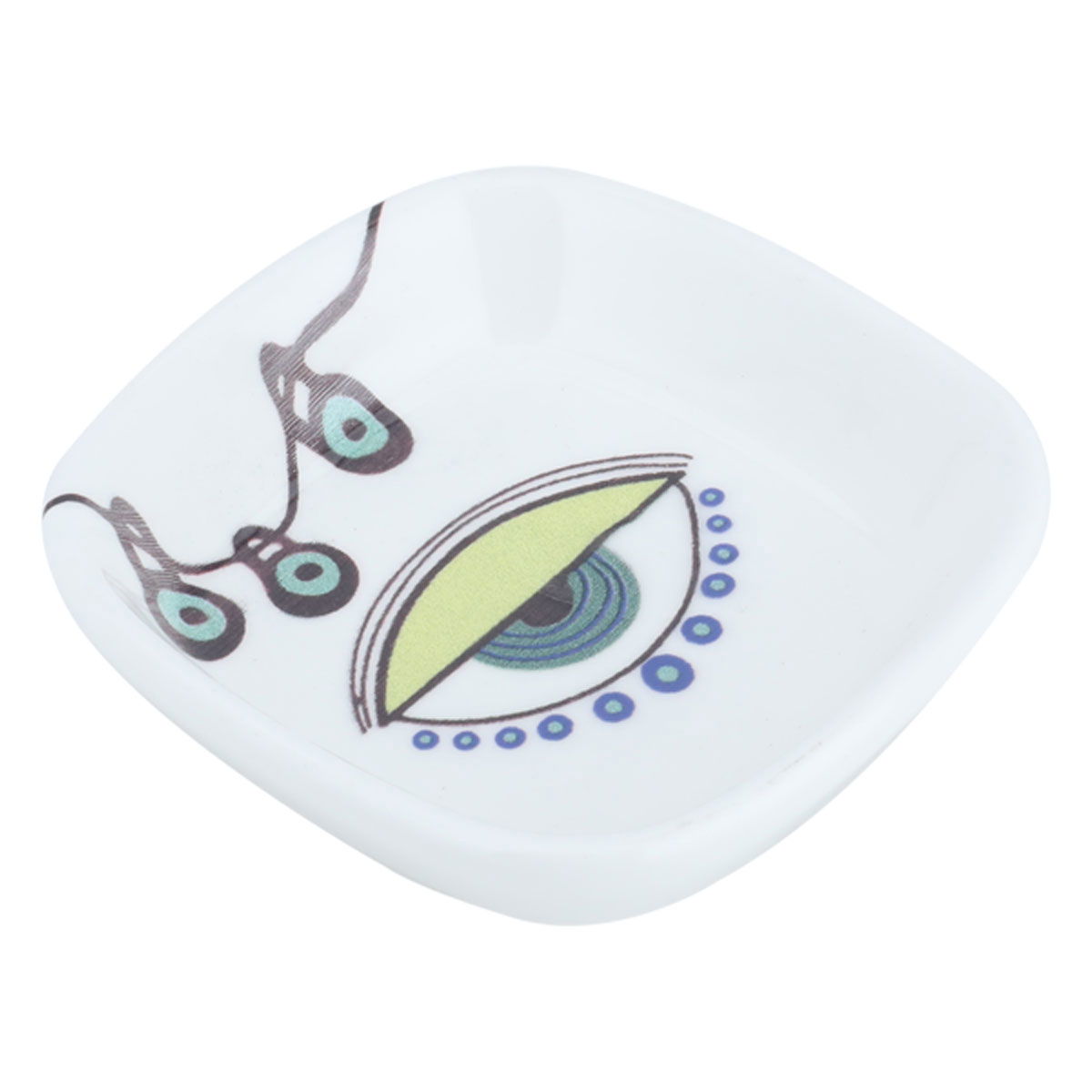 Al Saif Gallery Porcelain Serving Plate, 10X10X3 Cm, Square - White And Blue product image 1