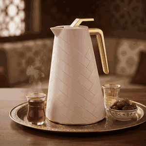 Glory Thermos, 1 liter, glass inner container, plastic outer shell - light brown product image 2