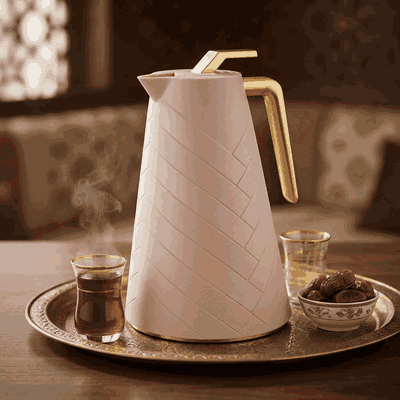 Glory Thermos, 1 liter, glass inner container, plastic outer shell - light brown product image 2