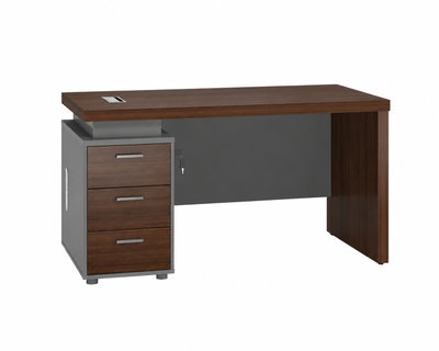 مكتب إداري خشب MDF، 120x60x75 سم - بني غامق رمادي product image 3