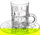 Alsaif Gallery Crystal Serving Set (Bialat + Cups), with Saucer, 18 Pieces - Transparent product image 3