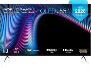 ARRQW RO-55LCQ120 55-inch Frameless Smart TV, QLED, 4K UHD, Google TV System - Black product image