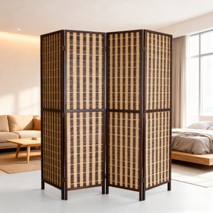 فاصل للغرف خشب الخيزران، 5×178×180 سم، 4 الواح - بني داكن product image 2