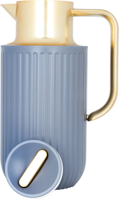 Everest Laura Thermos, 1.6 litres, golden handle, thermal glass inner shell, plastic outer shell - dark gray product image 4