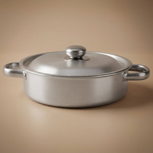 صينية فرن ألمنيوم روبوست، 34 سم، دائري، بغطاء، بيدين - فضي product image