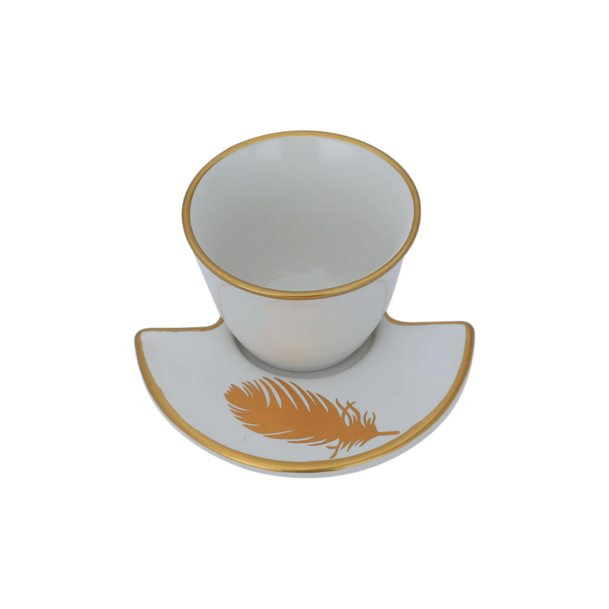 Al Saif Gallery porcelain coffee cup set, half saucer, 12 pieces - white product image