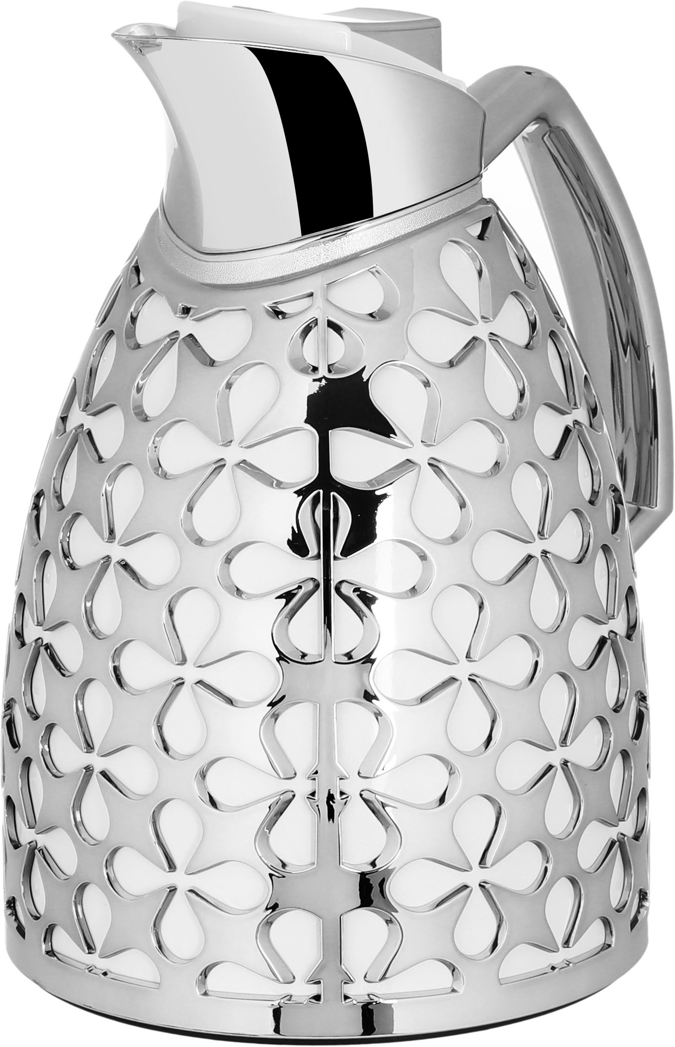Al Saif Gallery Andalusia thermos set, 0.75/1 liter, glass inner shell, plastic outer shell - white and silver product image 4