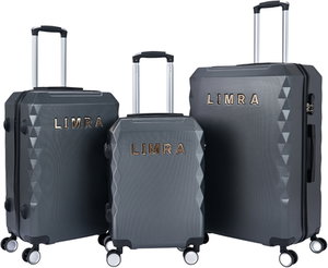 Lemra ABS Luggage Set, 3 Pieces, LMA-1532 - Dark Gray Black product image