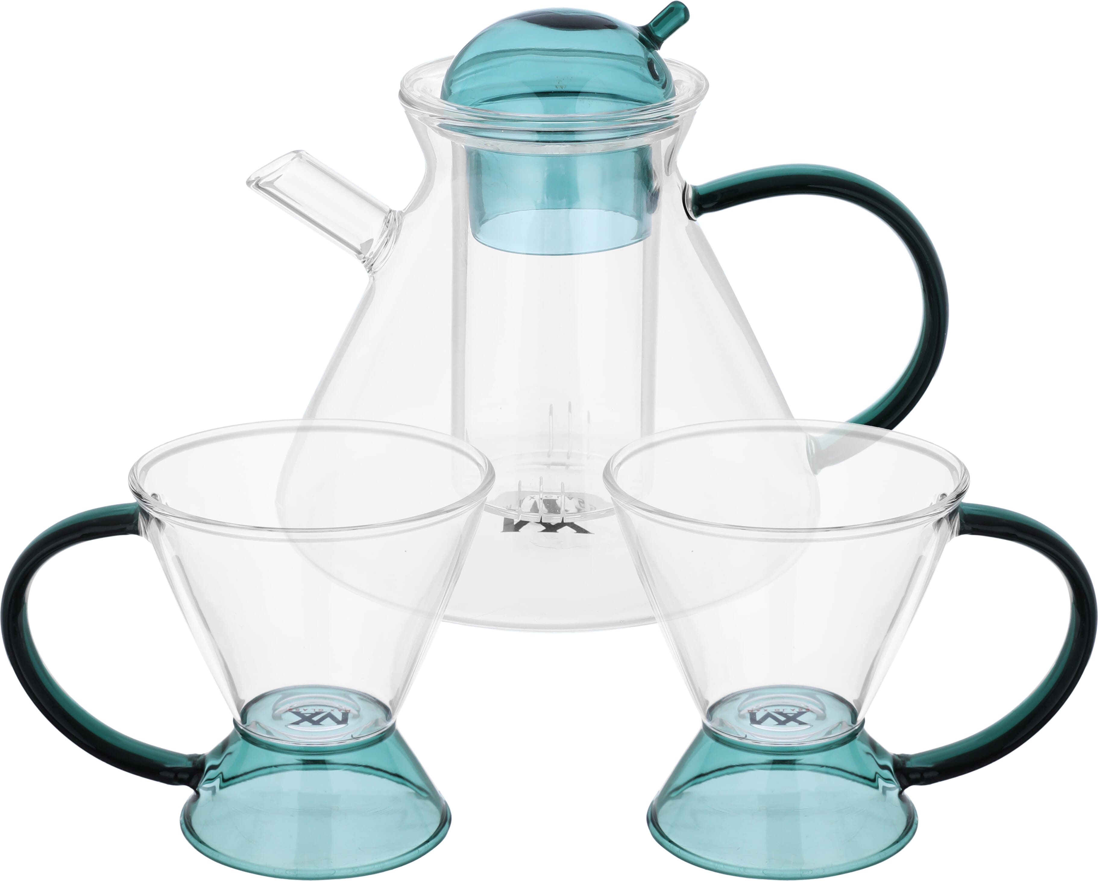 Al Saif Gallery Glass Teapot, Thermal, with Cups, 150 ml, 3 Pieces - Clear product image