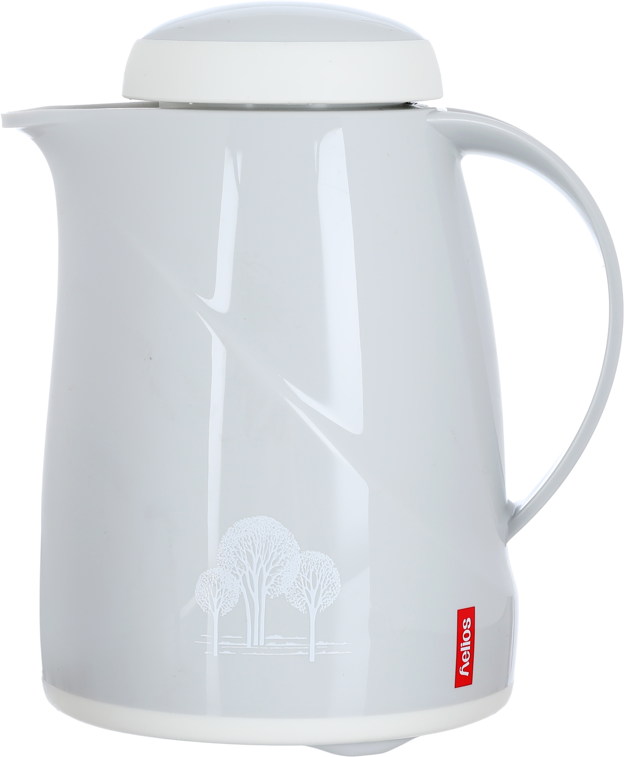 Helios Thermos, 0.3 litres, tree pattern, thermal glass inner shell, plastic outer shell - light gray product image