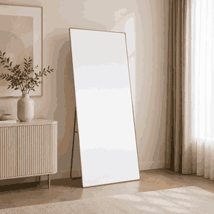 مراية ستاند زجاج، 180×70 سم، ستاند معدن - ذهبي product image