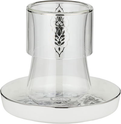 طقم بيالات زجاج السيف غاليري، 11سم، 12 قطعة، صحون بورسلان - أبيض رمادي product image 2