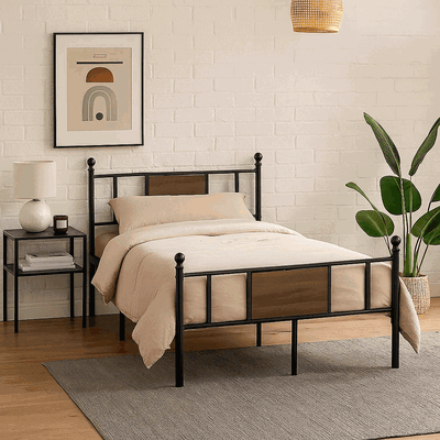 سرير حديد، 40×120×190 سم - أسود product image 2