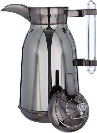Al Saif Gallery Shahad thermos set, 1 liter, thermal glass inner shell, plastic outer shell, 2 pieces - dark silver product image 6