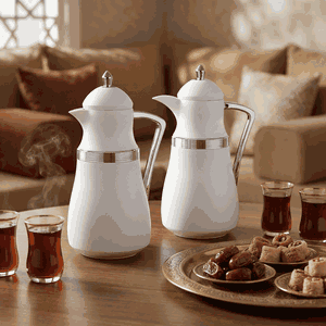 طقم ترامس نجد السيف غاليري، 1/1 لتر، حافظة داخلية زجاج حراري - أبيض فضي product image 2