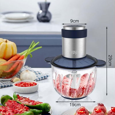 Winning Star ST-5582 Food Chopper, 3 Litres, 300 Watts, 4 Blades - Clear Silver product image 2