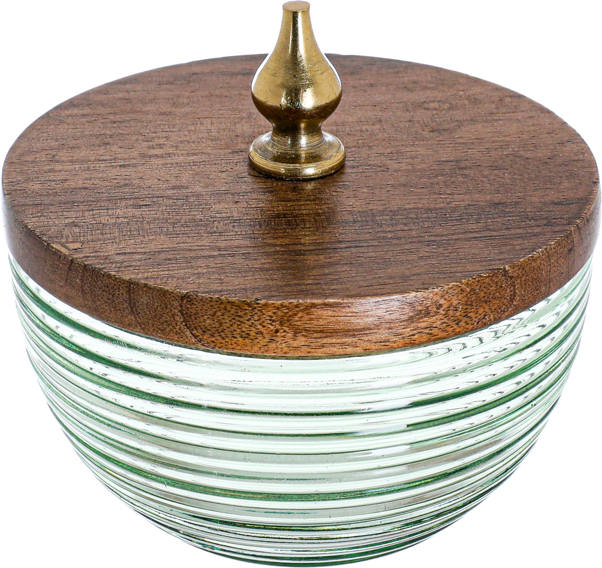 Al Saif Gallery glass incense burner set, with a wooden base - brown product image 2