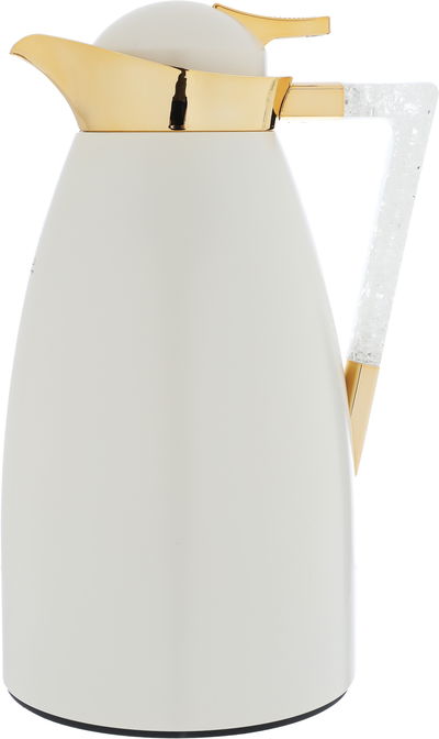 Al Saif Gallery Maha thermos set, two pieces, 1 liter, thermal glass inner shell, steel outer shell - pearl product image 8