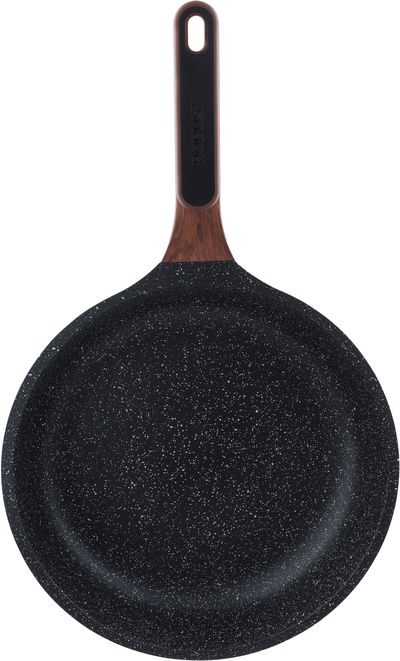 Robust Granite cookware set with glass lid, wooden handle, 7 pieces - black product image 6