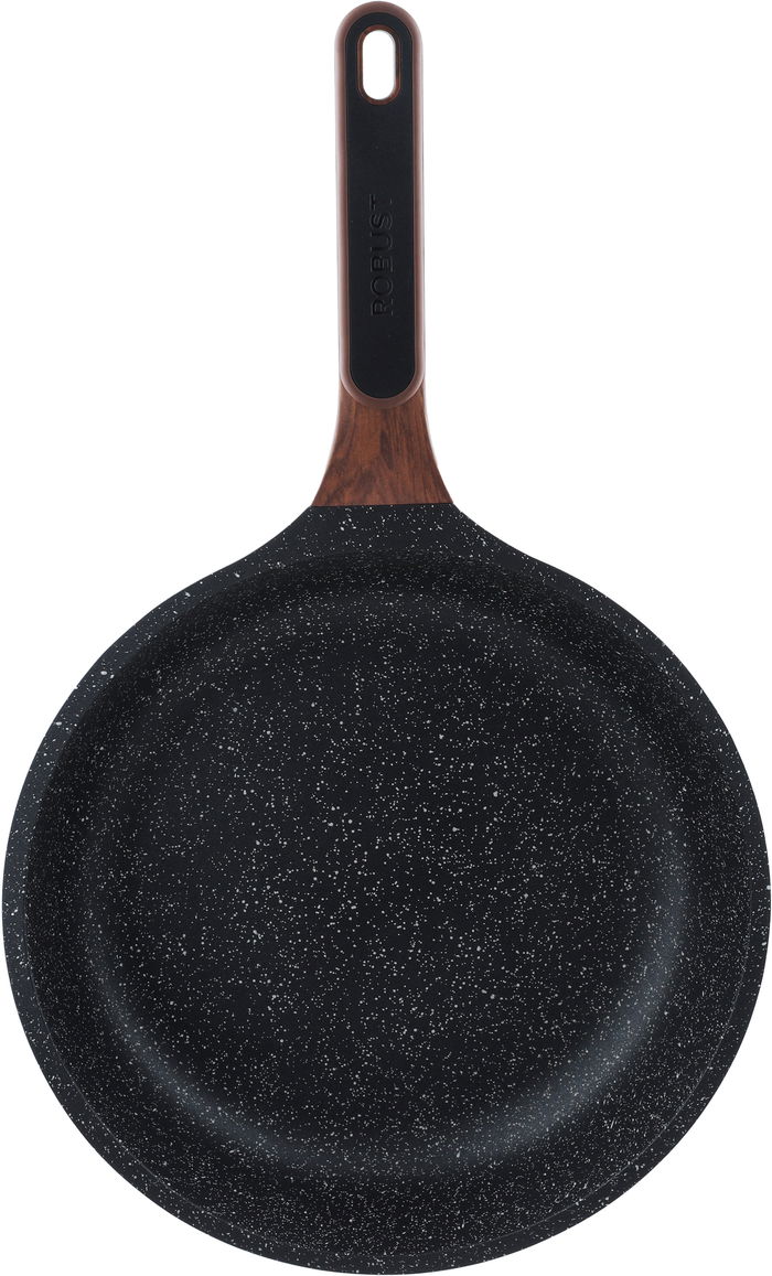 Robust Granite cookware set with glass lid, wooden handle, 7 pieces - black product image 6