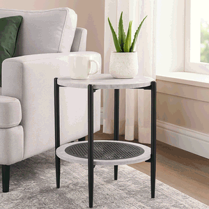 طاولة جانبية مودرن خشب MDF و ستيل، 55×45 45 سم - رمادي product image 2