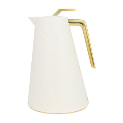 ترمس جلوري، 1 لتر، حافظة داخلية زجاج - ابيض ذهبي product image 2