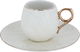 Porcelain coffee cup set, 12 pieces, saucer - white product image 2