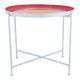Steel Al Saif Gallery serving table, 57 x 57 x 49 cm, pink top, with legs - white product image 1