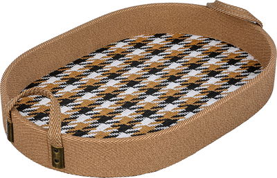 Al Saif Gallery Wooden Serving Tray, 40.5x30x4.5 cm, Oval, Two Handles - Multicolor product image 2