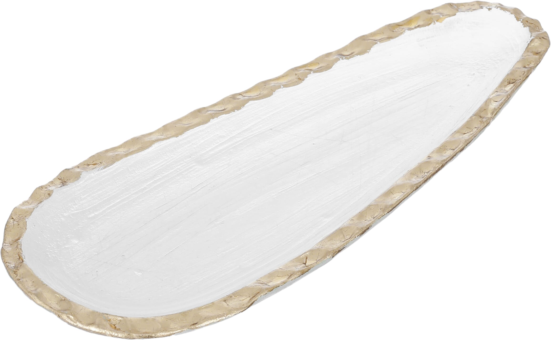 Al Saif Gallery glass dessert dish, 10 x 27 x 2.7 cm, with gold rim - clear product image 2