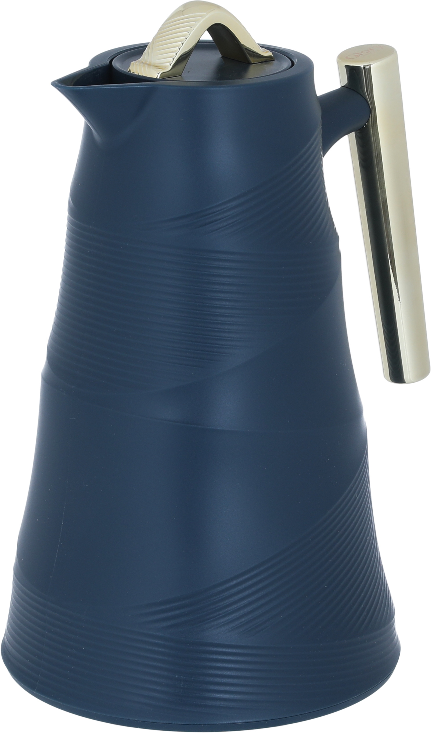 Bamboo Glory Thermos, 1 liter, glass inner container, plastic outer shell - dark blue product image 2