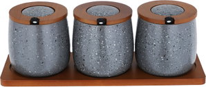 Al Saif Gallery Steel Spice Box Set, 3 Pieces - Light Grey product image 2