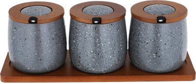 طقم علب بهارات استيل السيف غاليري، 3 قطع - رمادي فاتح product image 2