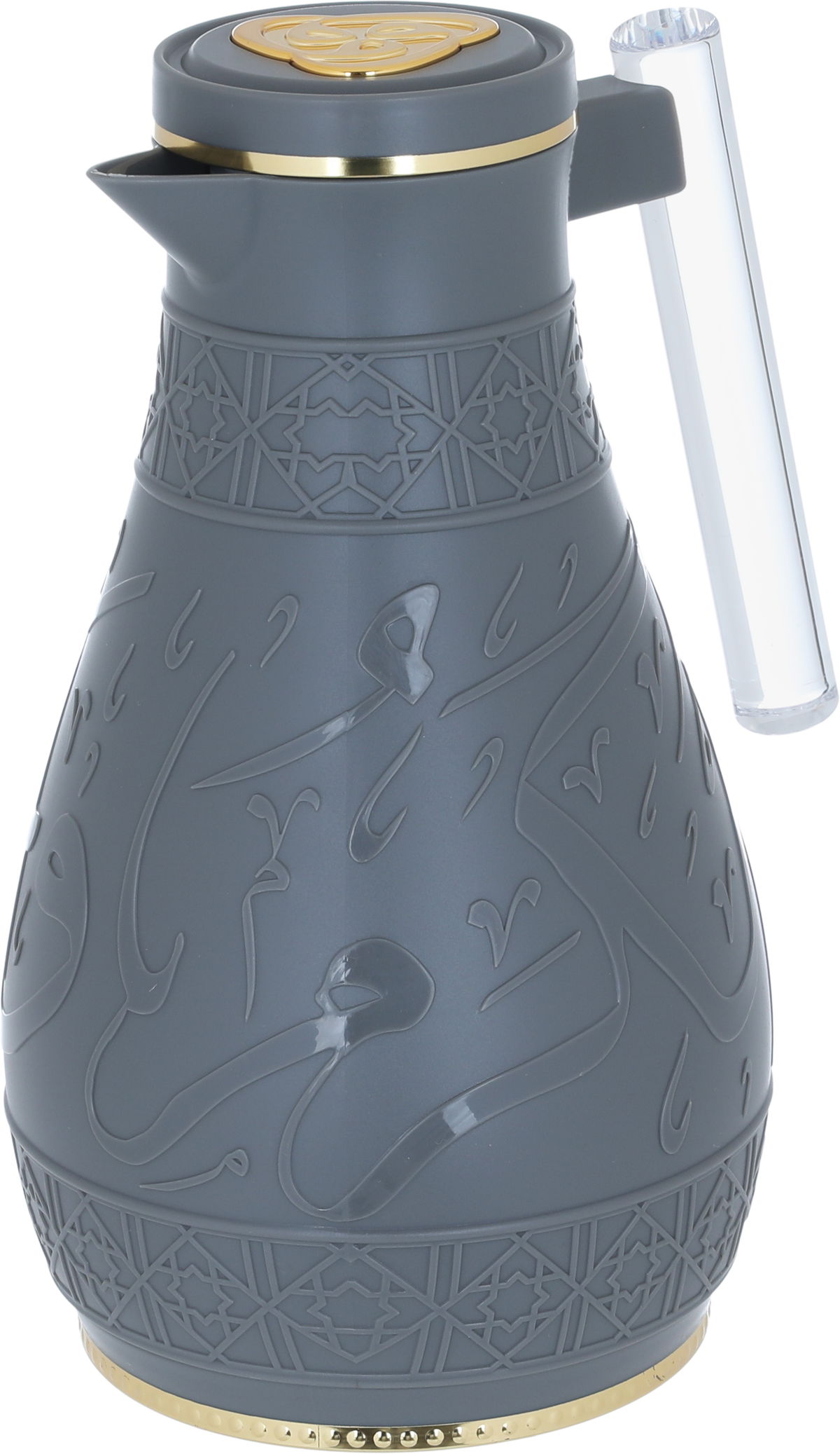Al Saif Gallery Karam thermos set, 1/0.65 liter, Islamic pattern, thermal glass inner shell, plastic outer shell - gray product image 6