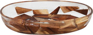 Al Saif Gallery Wooden Serving Dish, 21x9x4 cm, Oval - Transparent Wood product image