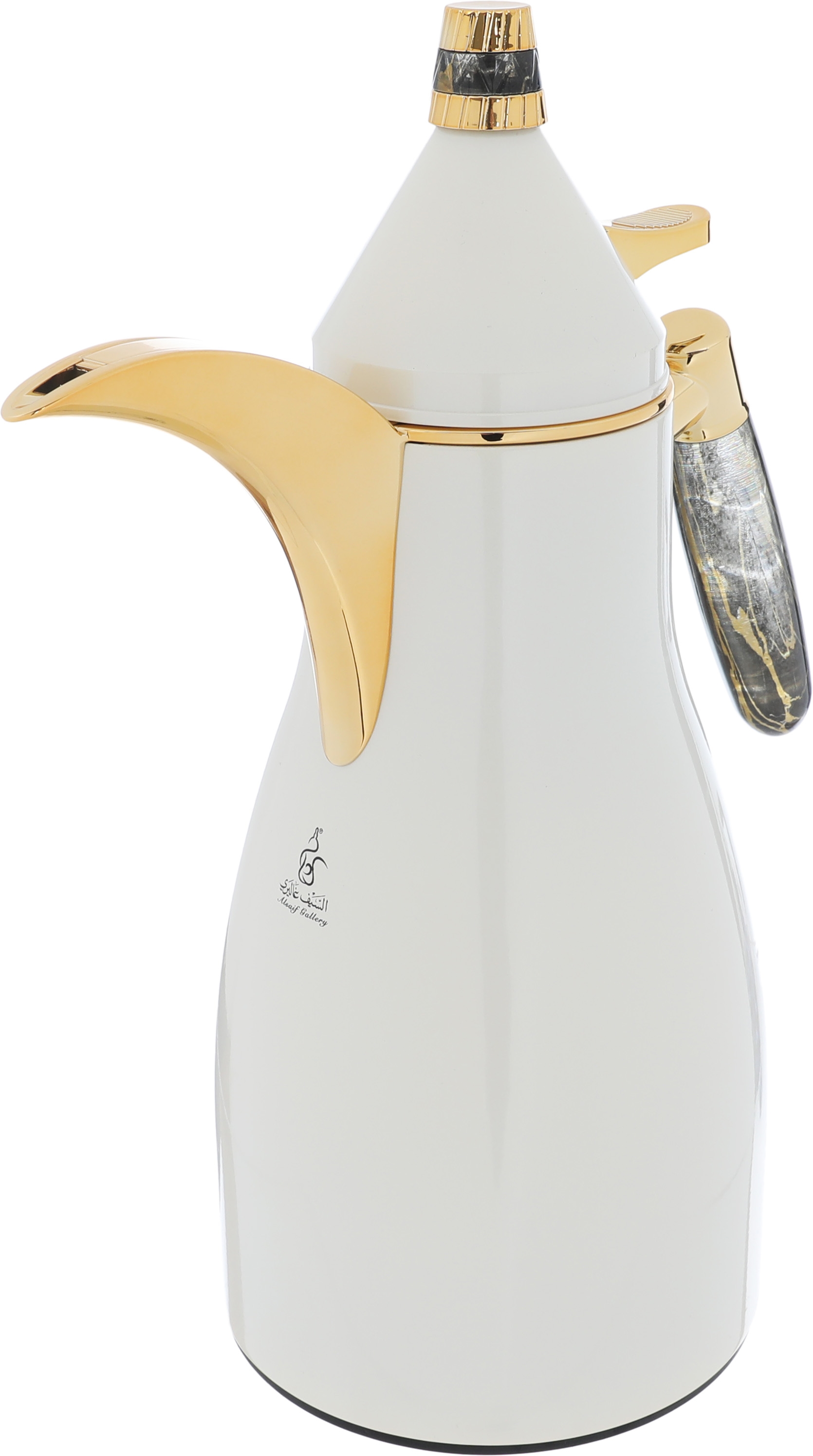 Al Saif Gallery Maimouna thermos set, two pieces, 1/1 liter, thermal glass inner shell, steel outer shell - pearl product image 7