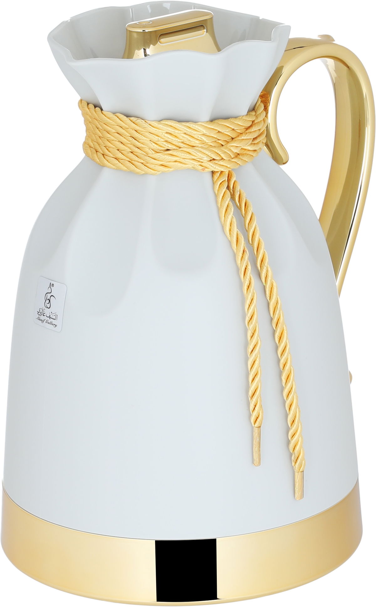 Everest Balqis Thermos, 1 liter, golden handle, thermal glass inner shell, plastic outer shell - light gray product image 4