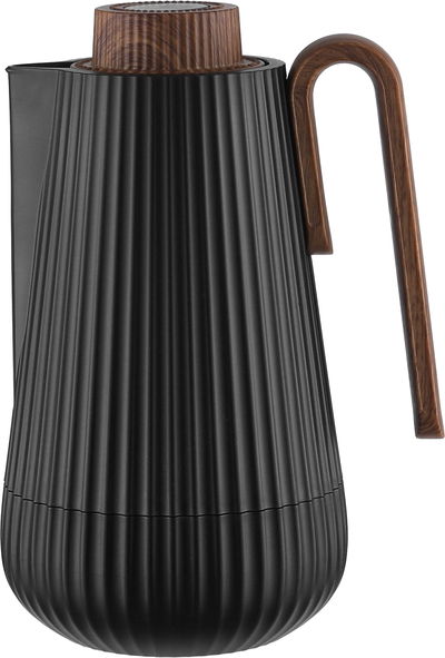 Glory Sumo Thermos, 1 liter, wooden handle, glass interior, pusher - black wood product image 1