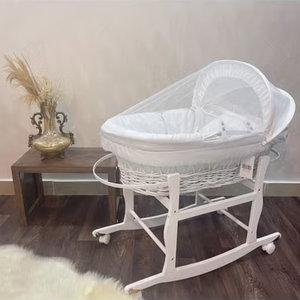 سرير موسى قطن فان مومنت، 76×42×76 سم، بعجلات - ابيض product image