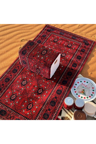 بكج سجادة مع مركى بوليستر سجادتي، 100×300 سم - احمر product image 2