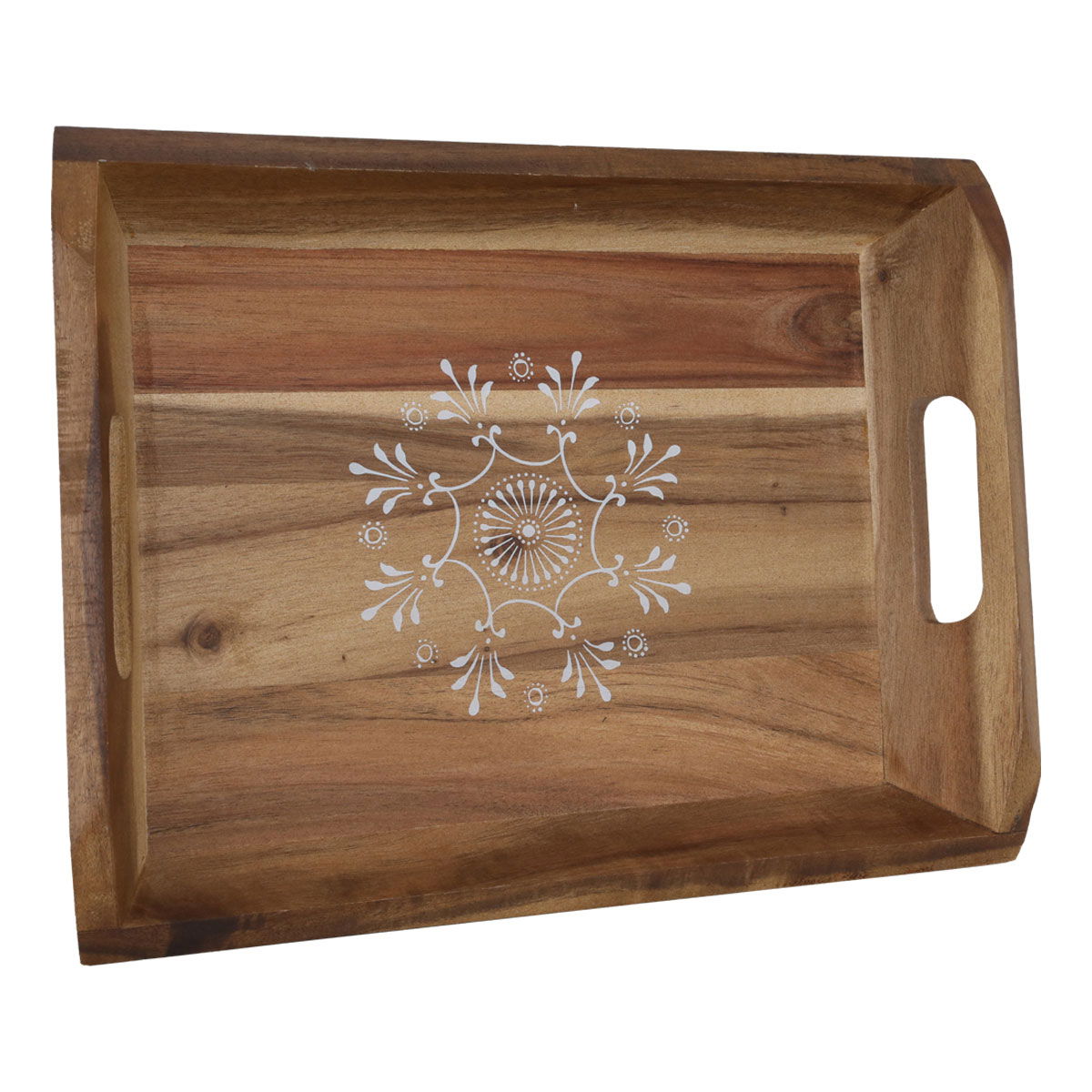 Alsaif Gallery Wood Tofareya, 40 x 30 x 5 cm, rectangle, white-brown pattern product image