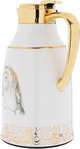 Al Saif Gallery thermos set, 1.3 liters/1 liter, glass inner container, plastic outer shell - white and golden product image 4